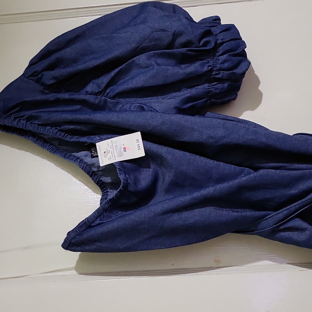One shoulder denim shirt